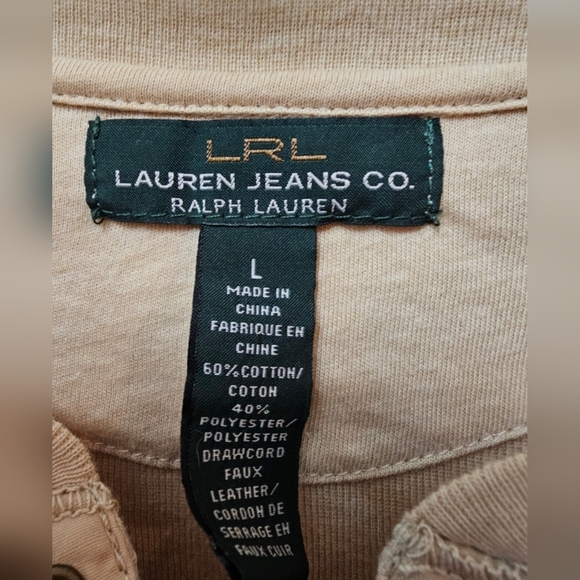 Lauren Ralph Lauren Tan Ruffle Long Sleeve Top - Picture 4 of 7